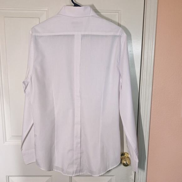 Piazaitalia White Long Sleeve Slim Fit Dress Shirt Button Down and Collared | L - Picture 6 of 9